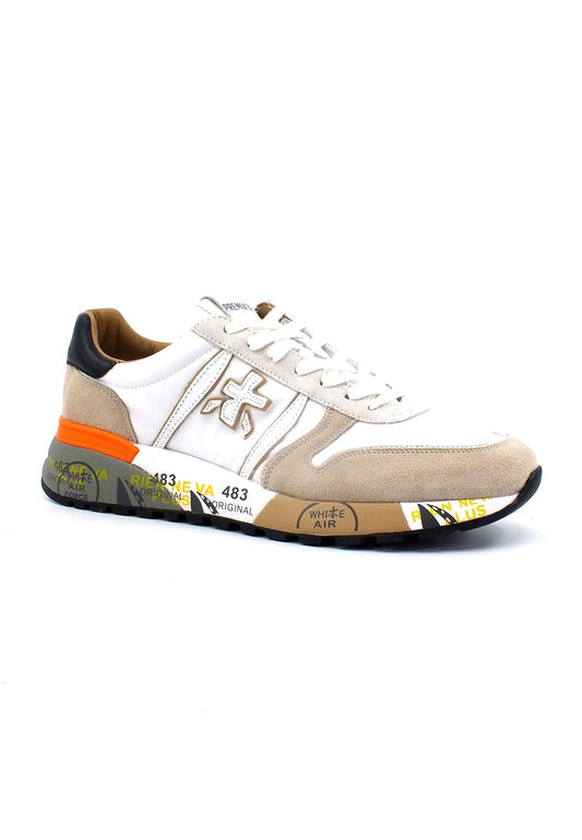 PREMIATA Sneaker Uomo Light Brown White LANDER5678 - Sandrini Calzature e Abbigliamento
