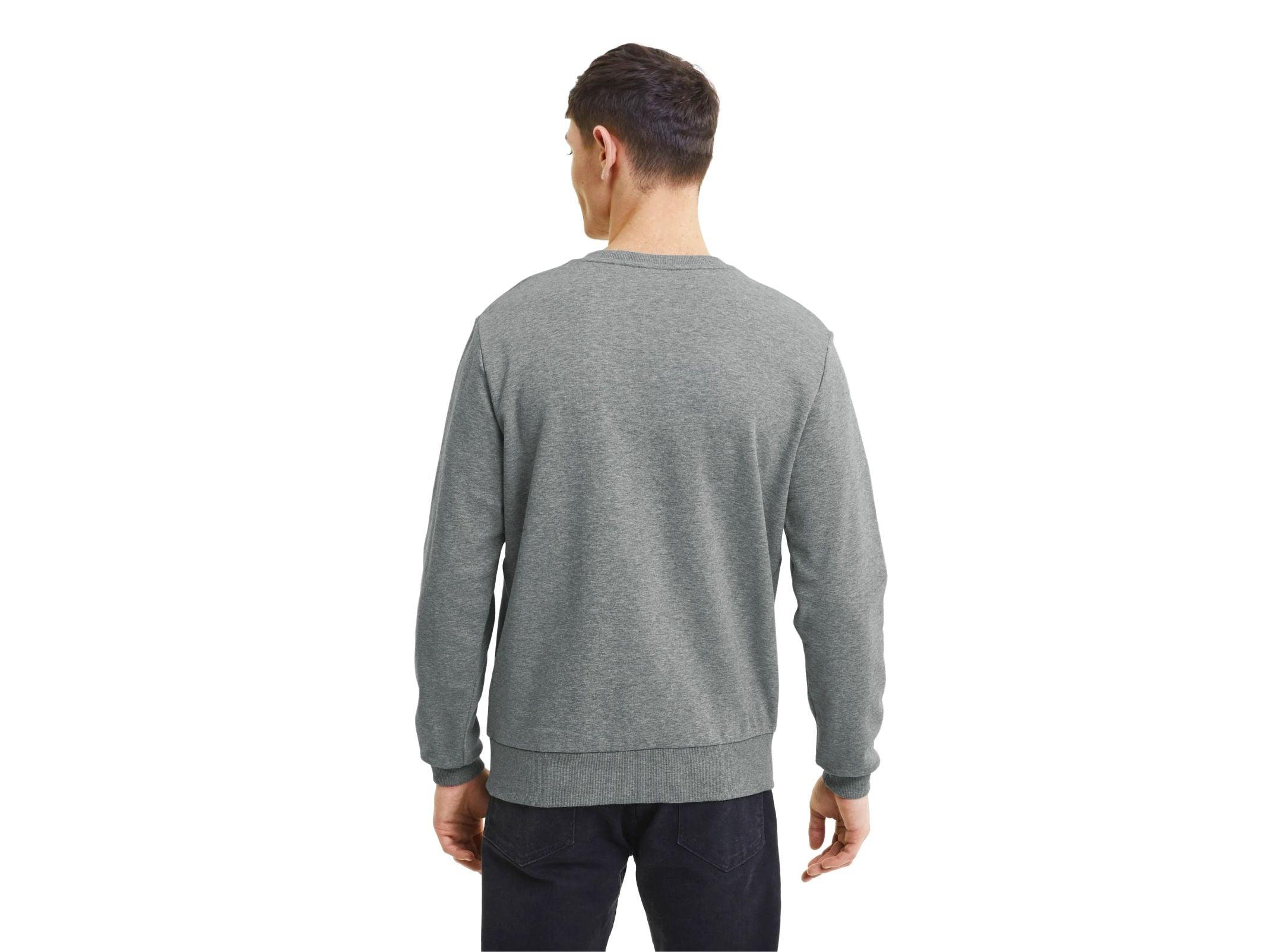 PUMA Classic Logo Crew Embr Felpa Uomo Medium Grey 597752 03 - Sandrini Calzature e Abbigliamento