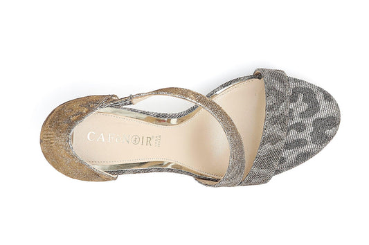 SANDALO CON TOPPONE E LACCIO ASIMMETRICO IN GLITTER LEOPARDATO - Sandrini Calzature e Abbigliamento