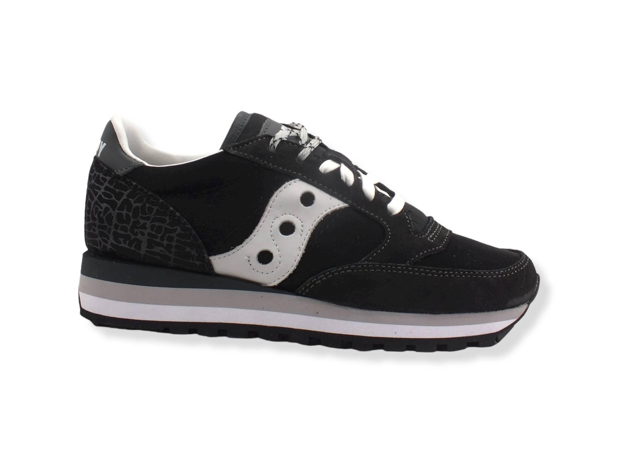 Scopri SAUCONY Jazz Triple Sneaker Donna Black Silver S60634-1 al