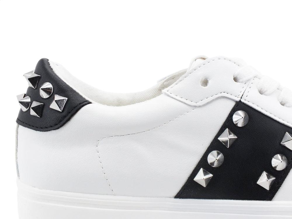 STEVE MADDEN Escalade Sneaker Platform Borchie White Black ESCA07S1 - Sandrini Calzature e Abbigliamento