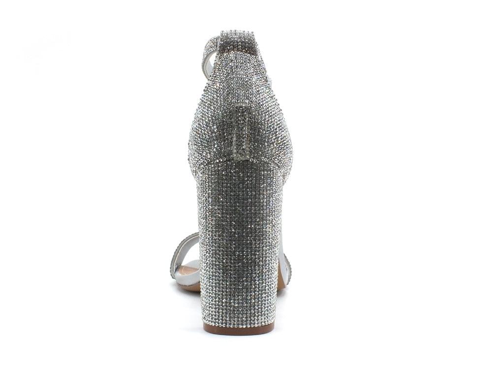 STEVE MADDEN Franky Sandalo Strass Crystal Argento FRAN06S1 - Sandrini Calzature e Abbigliamento