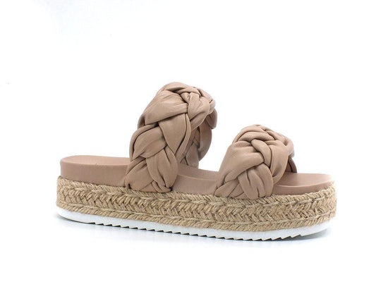 STEVE MADDEN Gist Ciabatta Platform Corda Beige Nude GIST01S1 - Sandrini Calzature e Abbigliamento