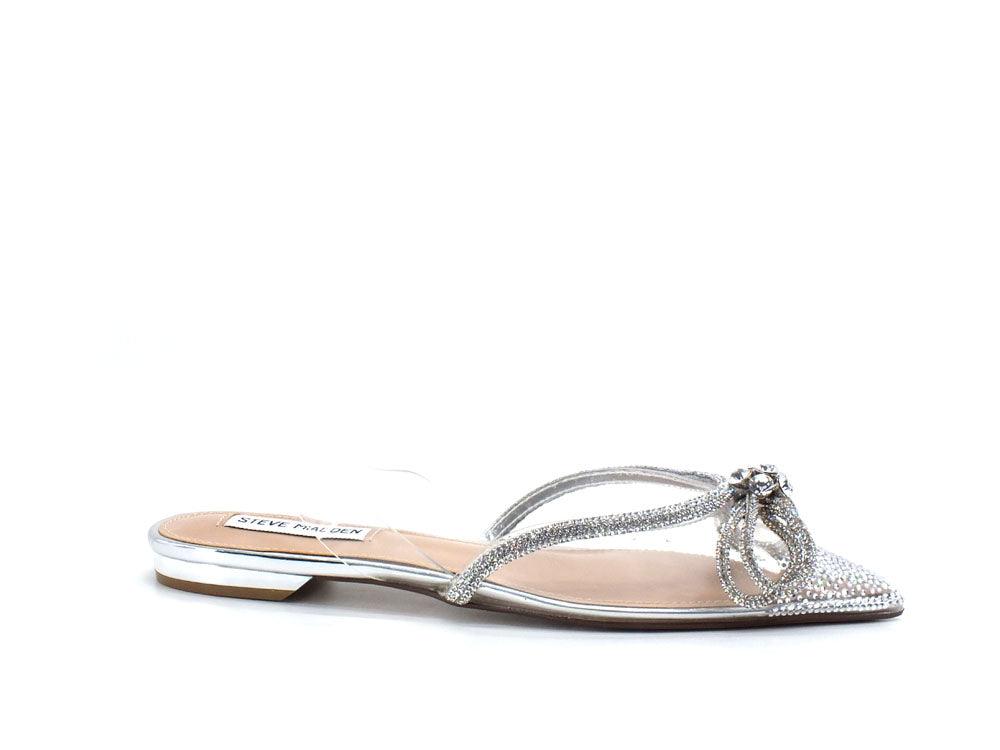 STEVE MADDEN Justi Ciabatta Listini Strass Clear Argento JUST07S1 - Sandrini Calzature e Abbigliamento
