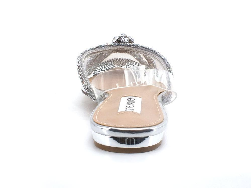 STEVE MADDEN Justi Ciabatta Listini Strass Clear Argento JUST07S1 - Sandrini Calzature e Abbigliamento
