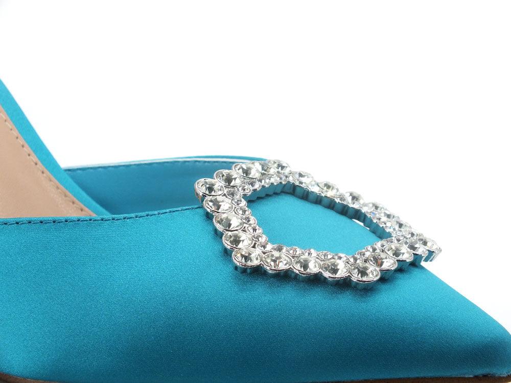 STEVE MADDEN Luxe City Sandalo Ciabatta Mule Blue Teal LUXE03S1 - Sandrini Calzature e Abbigliamento