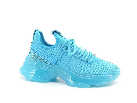 STEVE MADDEN Maxilla-R Sneaker Elastic Strass Fluo Bright Aqua MAXI09S1 - Sandrini Calzature e Abbigliamento