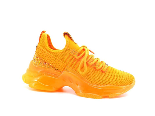 STEVE MADDEN Maxilla-R Sneaker Elastic Strass Fluo Neon Apricot MAXI09S1 - Sandrini Calzature e Abbigliamento