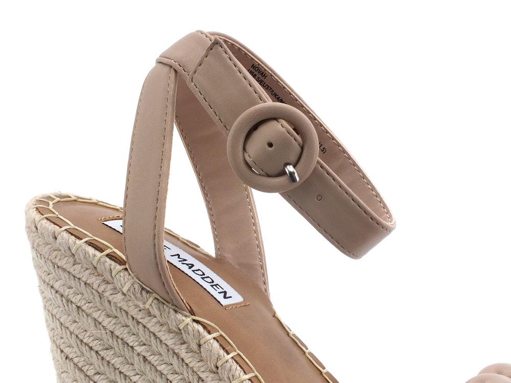 STEVE MADDEN Novah Sandalo Zeppa Corda Beige Tan NOVA04S1 - Sandrini Calzature e Abbigliamento