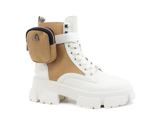STEVE MADDEN Tanker-P Anfibio Combact Bone Multi TANK04S1 - Sandrini Calzature e Abbigliamento
