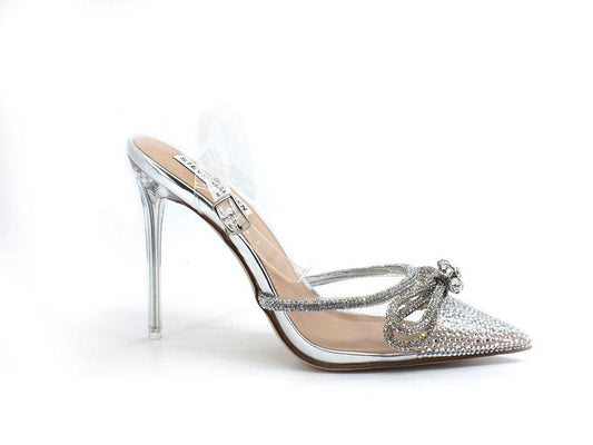 STEVE MADDEN Valance Sandalo Tacco Strass Clear Argento VALA19S - Sandrini Calzature e Abbigliamento