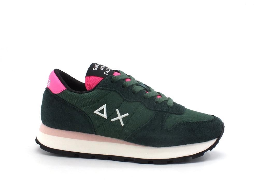 SUN68 Ally Solid Sneaker Running Suede Verde Scuro Z41201 - Sandrini Calzature e Abbigliamento