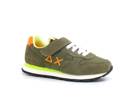 SUN68 Boy's Tom Fluo Sneaker Bambino Green Militare Z32302 - Sandrini Calzature e Abbigliamento