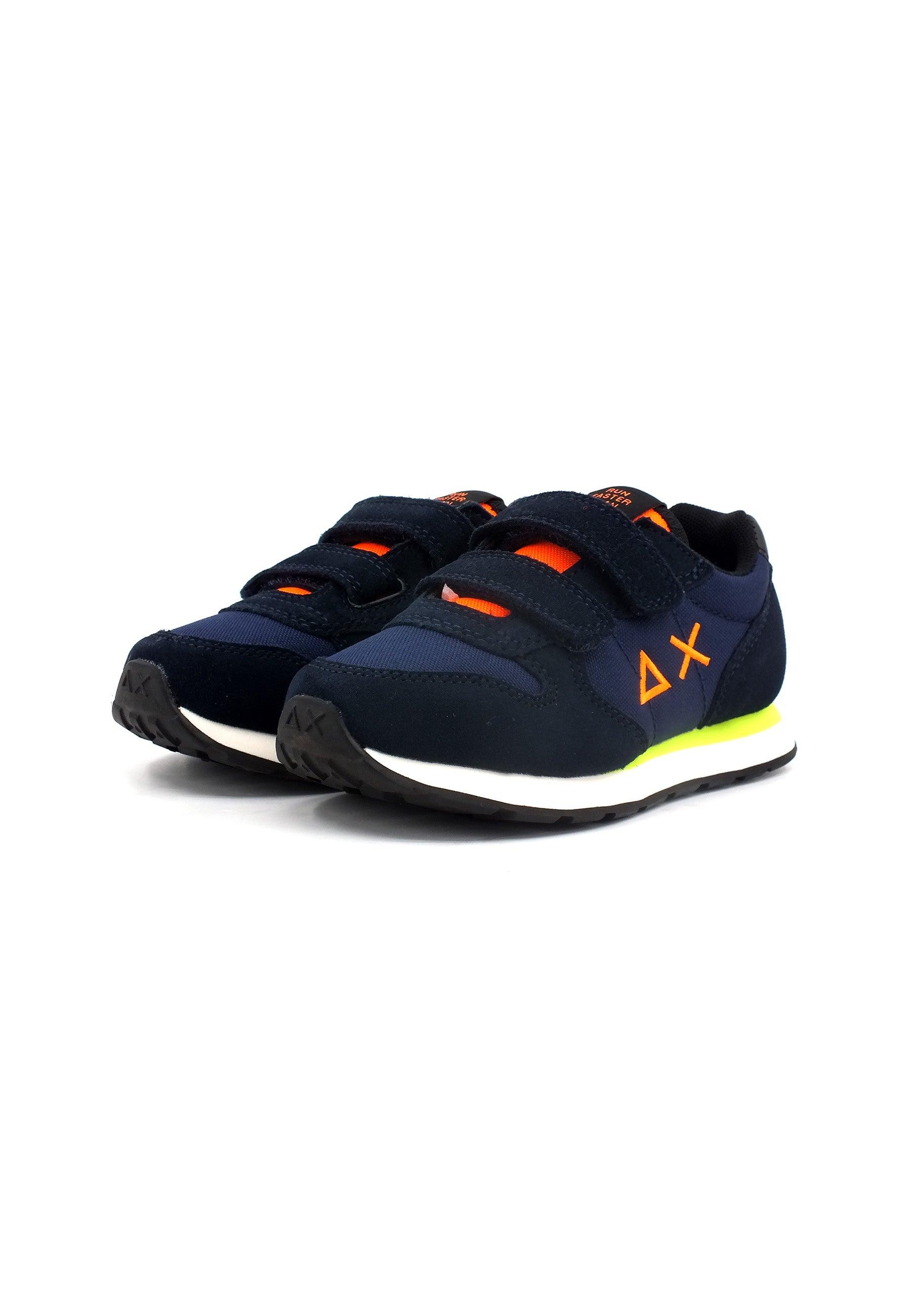 SUN68 Boy's Tom Fluo Sneaker Bimbo Navy Blue Z43302B - Sandrini Calzature e Abbigliamento