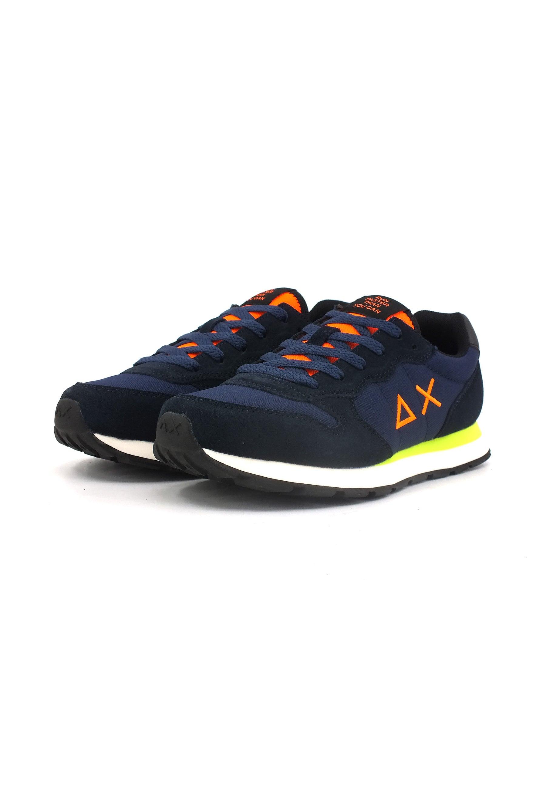SUN68 Boy's Tom Fluo Sneaker Bimbo Navy Blue Z43302T - Sandrini Calzature e Abbigliamento