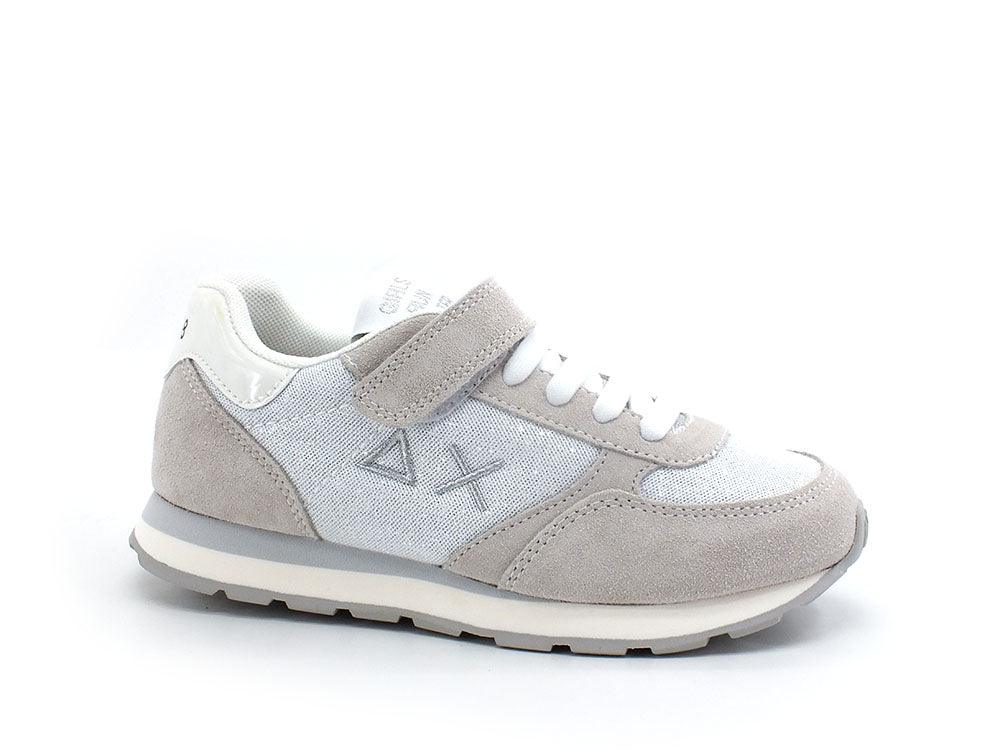 SUN68 Girl's Ally Glitter Mesh Sneaker Bambino Silver Bianco Z32403 - Sandrini Calzature e Abbigliamento