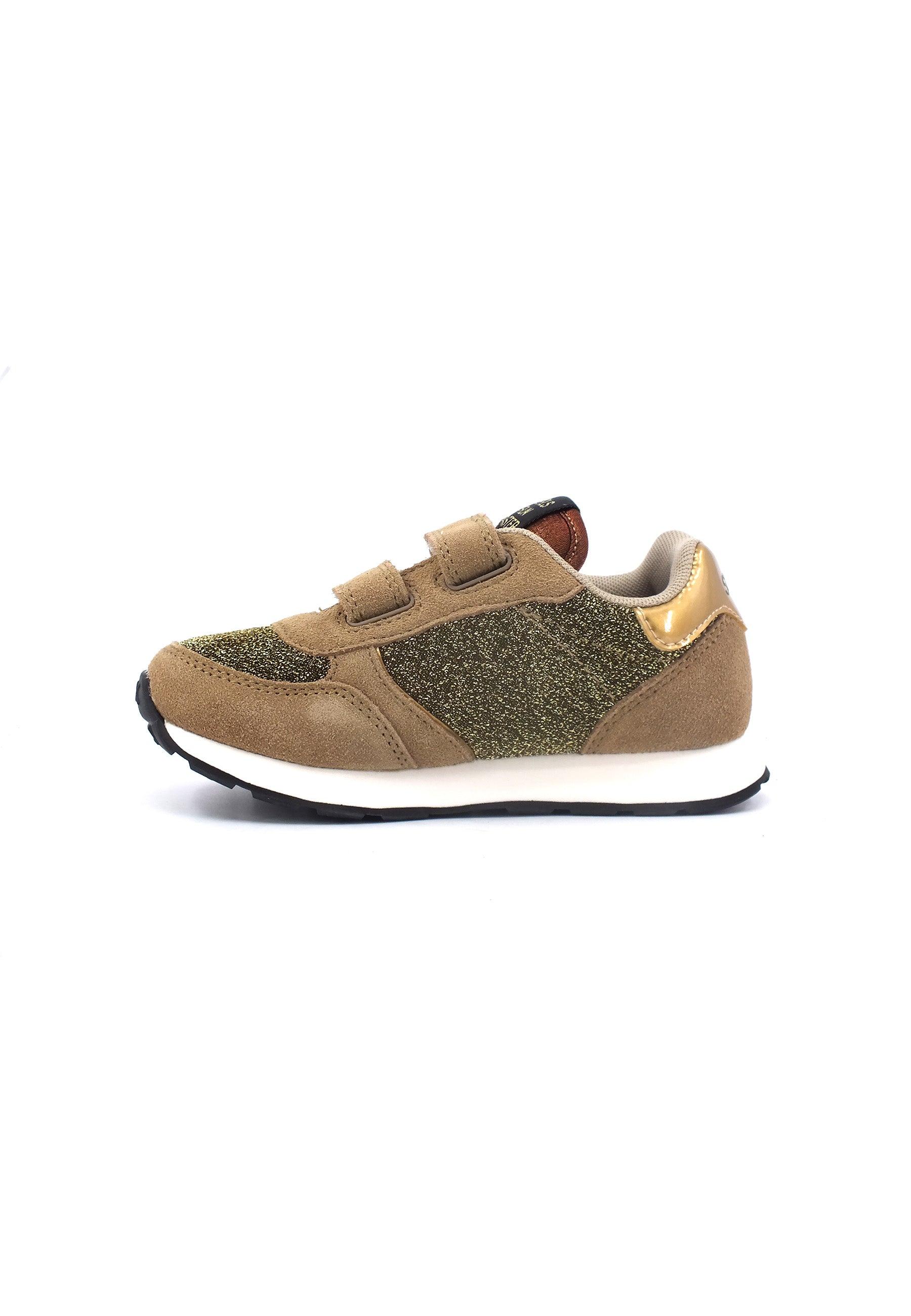 SUN68 Girl's Ally Glitter Sneaker Bimbo Beige Scuro Z43404B - Sandrini Calzature e Abbigliamento