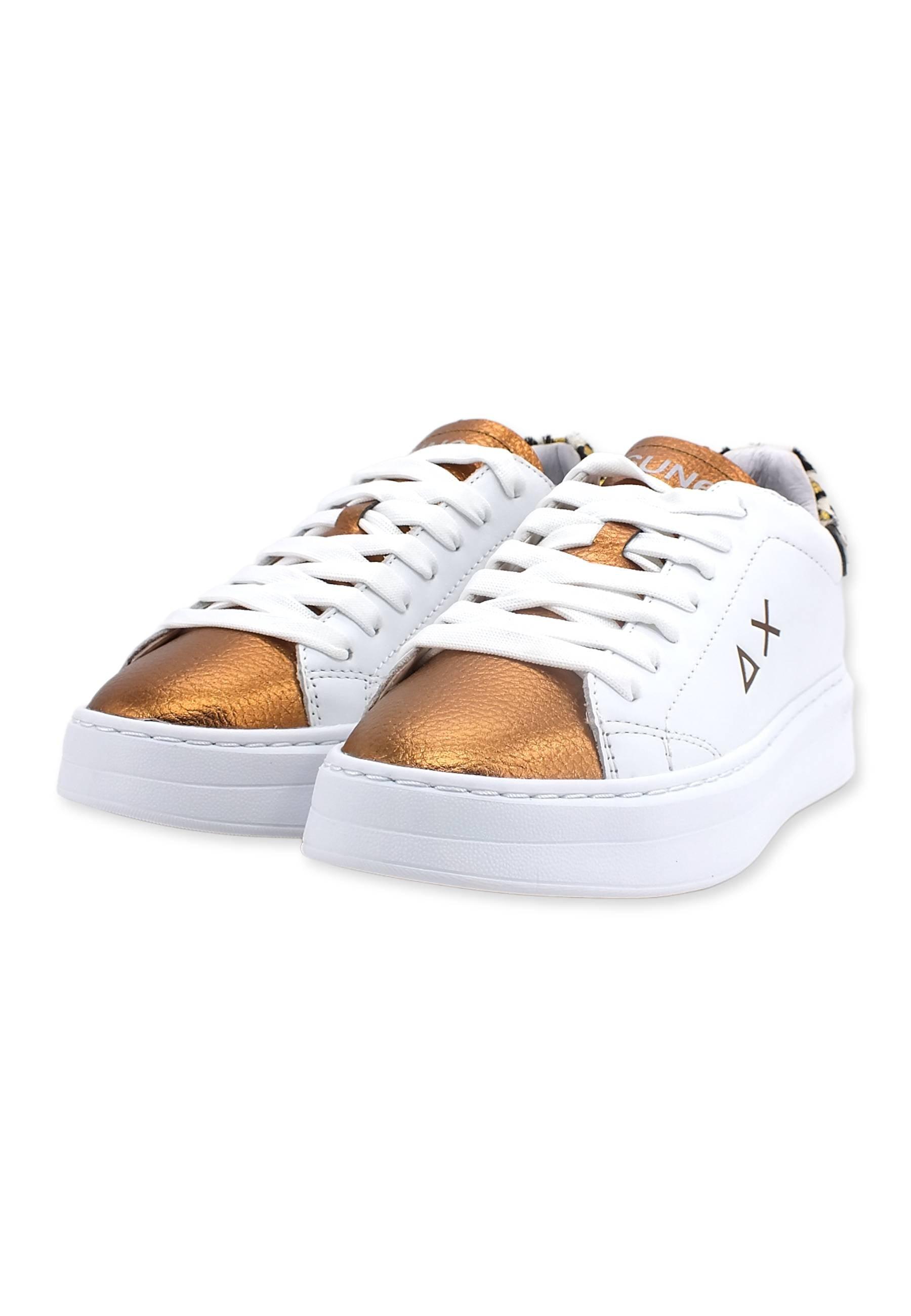 SUN68 Grace Running Sneaker Donna Bianco Oro Z42222 - Sandrini Calzature e Abbigliamento