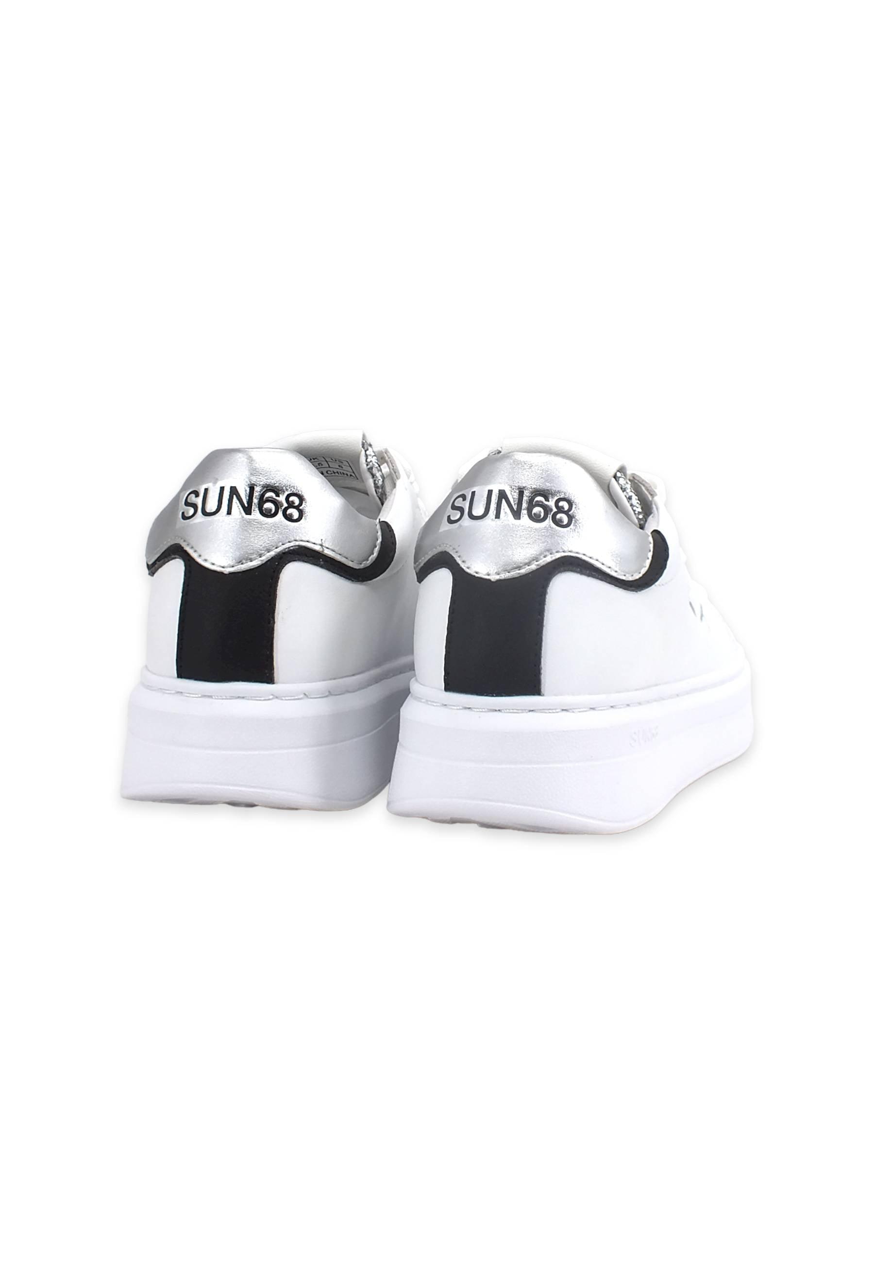 SUN68 Grace Sneaker Donna Bianco Argento Z42222 - Sandrini Calzature e Abbigliamento