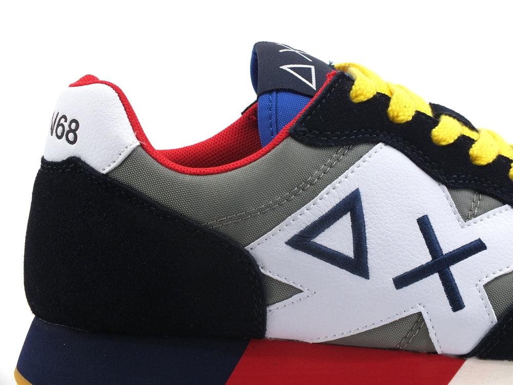 SUN68 Jack Tricolors Sneaker Running Navy Blue Grigio Z32111 - Sandrini Calzature e Abbigliamento