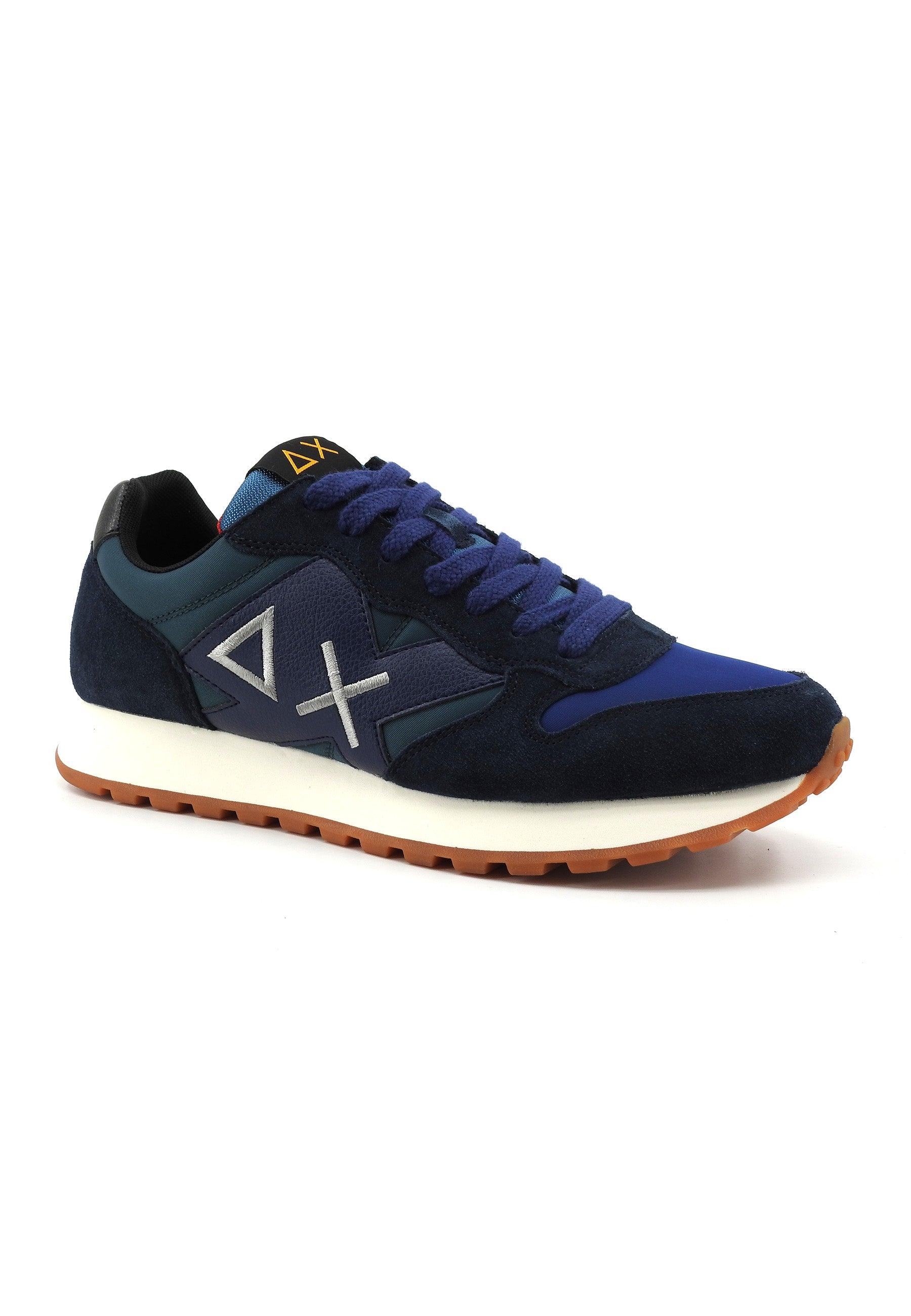 SUN68 Sneakers Uomo Tom Neon: Camoscio Bianco E Nylon, Dettagli Fluorescenti E Suola In Gomma