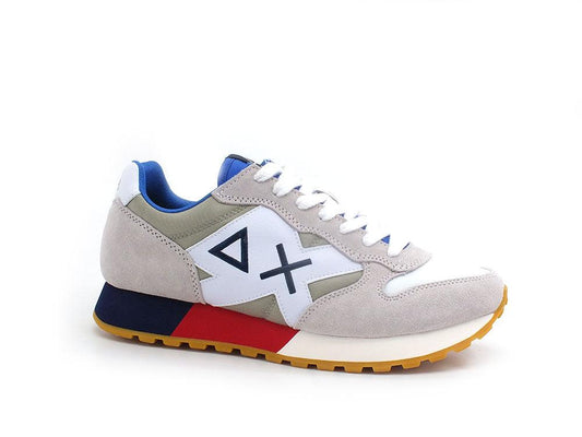 SUN68 Jaki Tricolors Sneaker Running Bianco Grigio Chiaro Z32111 - Sandrini Calzature e Abbigliamento