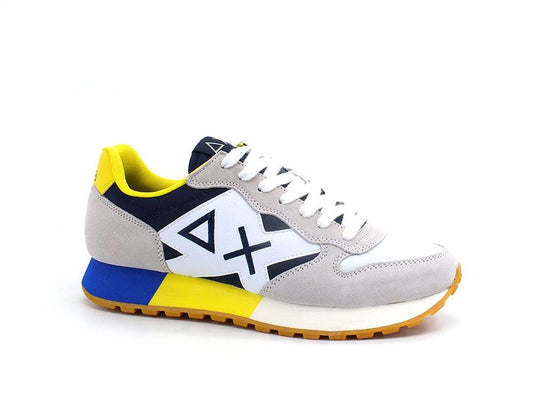 SUN68 Jaki Tricolors Sneaker Running Bianco Navy Blue Z32111 - Sandrini Calzature e Abbigliamento
