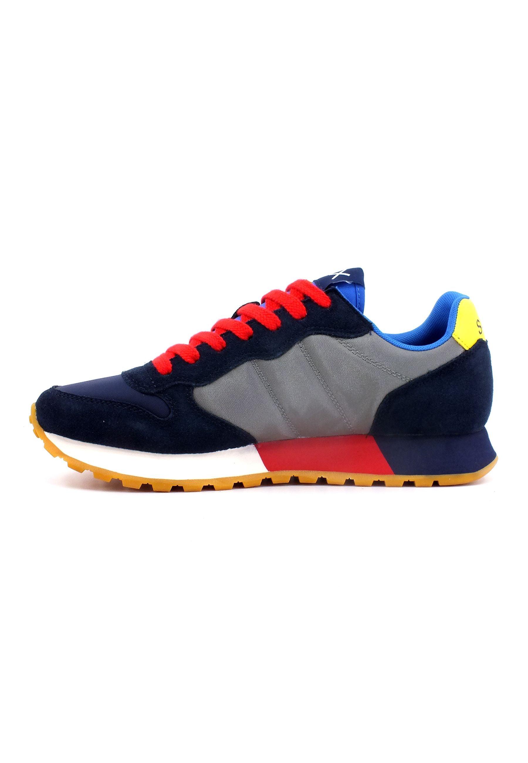 SUN68 Jaki Tricolors Sneaker Uomo Navy Blue Grigio Medio Z33112 - Sandrini Calzature e Abbigliamento