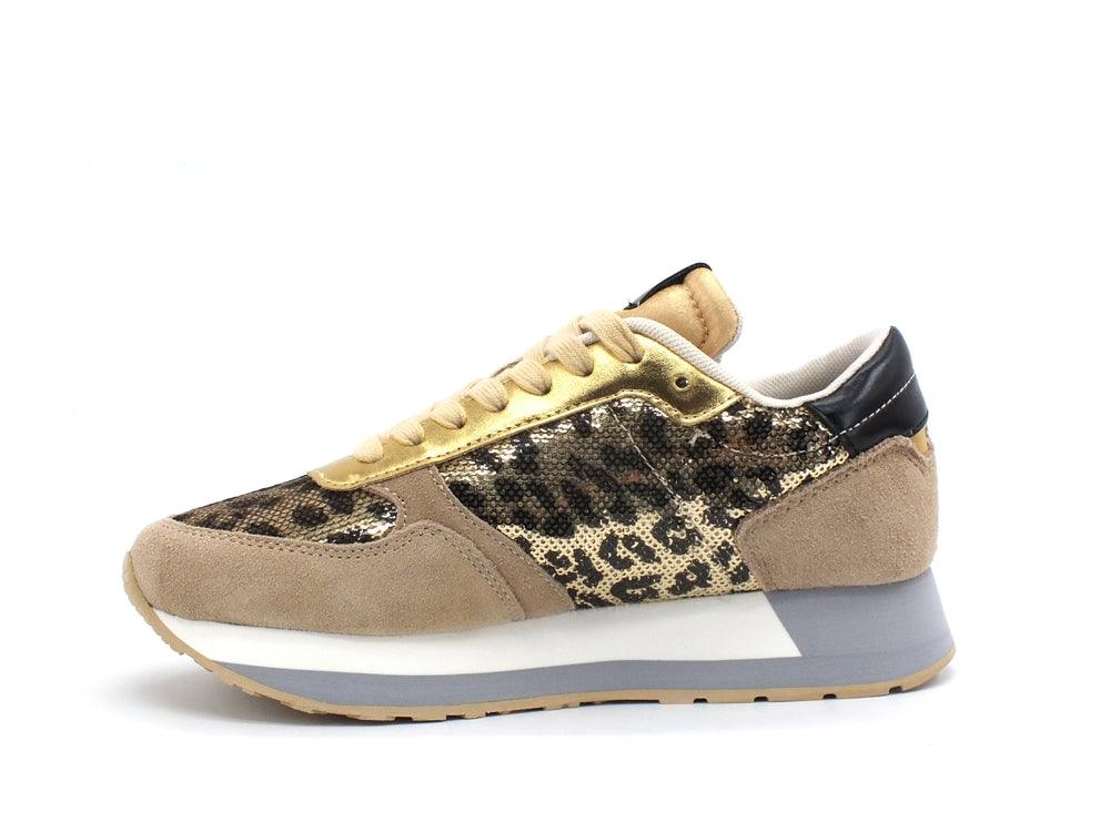 SUN68 Kate Animalier Sneaker Running Animalier Beige Z31219 - Sandrini Calzature e Abbigliamento