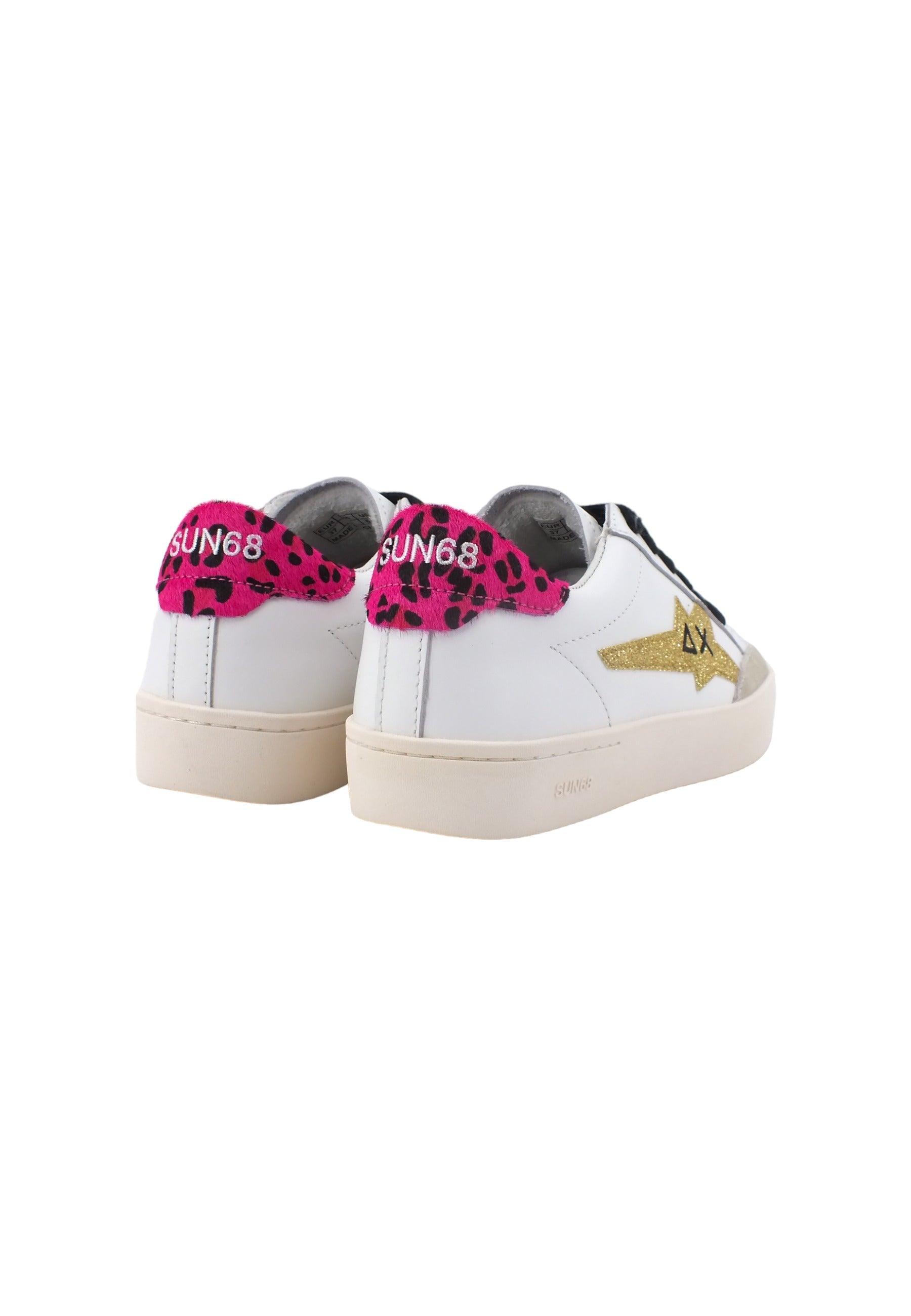 SUN68 Katy Leather Sneaker Donna Bianco Oro Z43221 - Sandrini Calzature e Abbigliamento