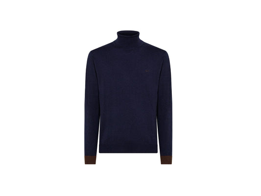 SUN68 Maglione Dolcevita Toppa Azzurra Blu Navy K41111 - Sandrini Calzature e Abbigliamento