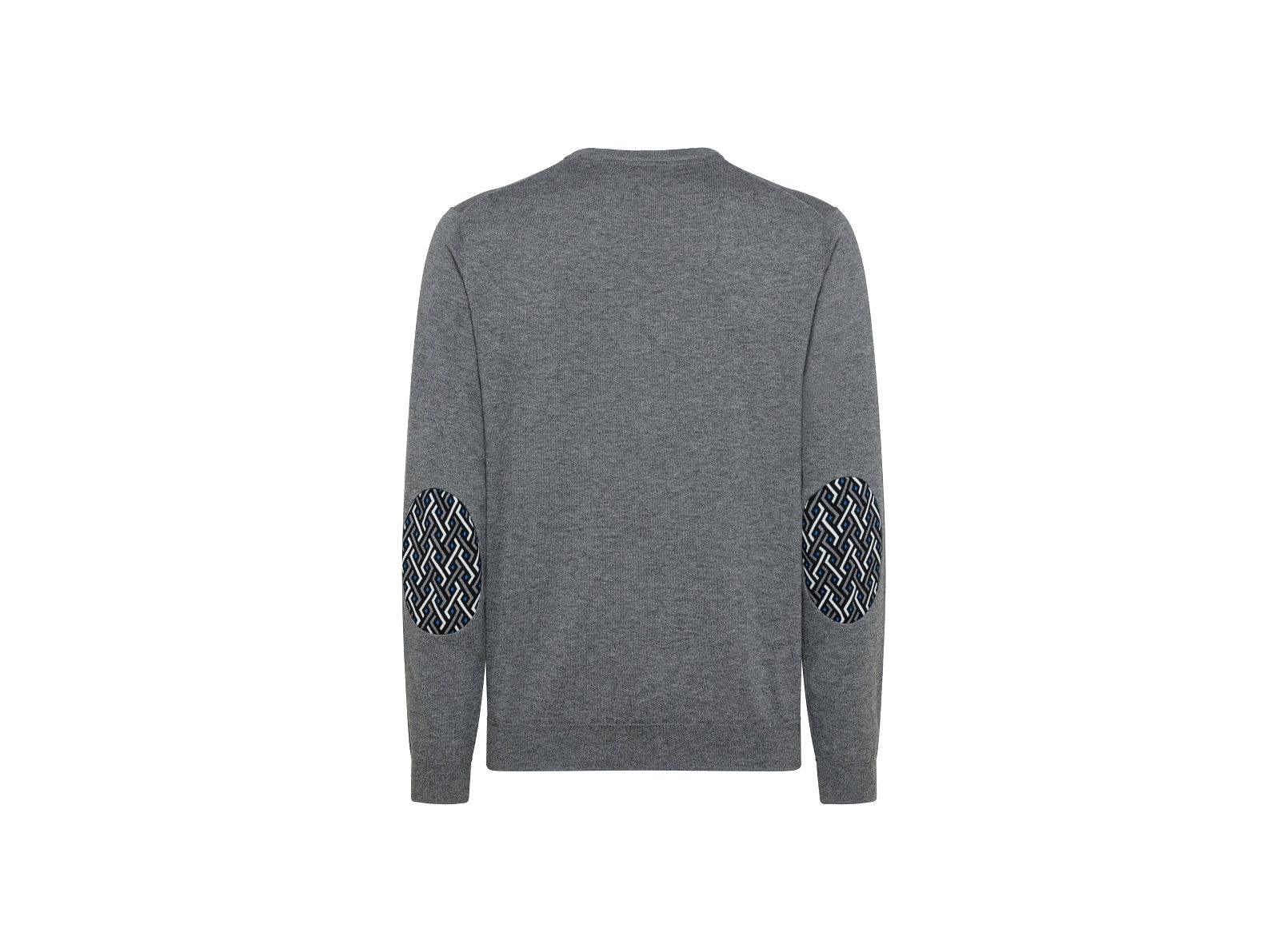 SUN68 Maglione Girocollo Taschino Fantasia Grigio Medio K41113 - Sandrini Calzature e Abbigliamento