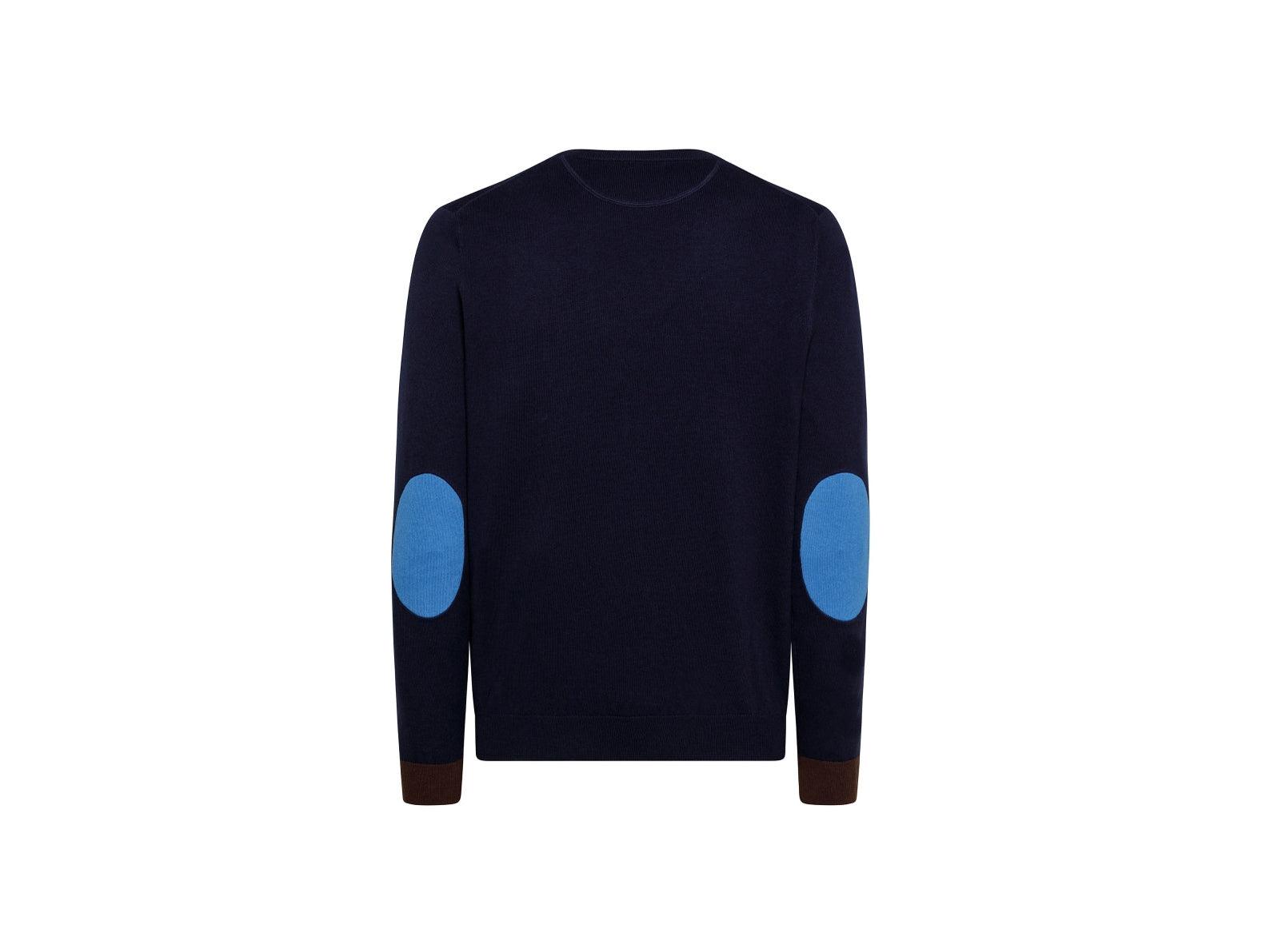 SUN68 Maglione Girocollo Toppa Polsino Bicolor K41110 - Sandrini Calzature e Abbigliamento
