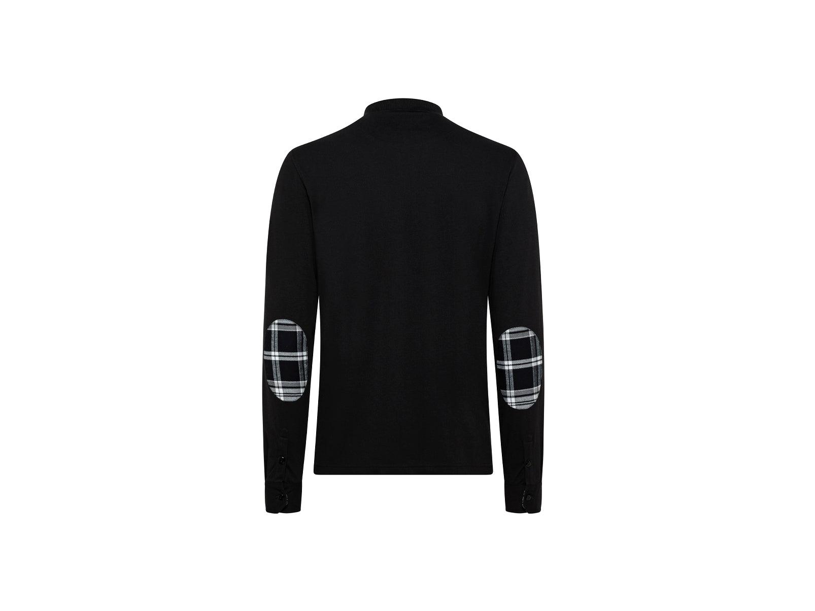SUN68 Polo Manica Lunga Toppa Gomito Nero A41107 - Sandrini Calzature e Abbigliamento