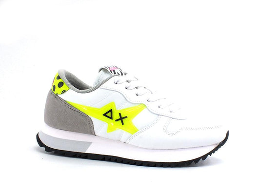 SUN68 Stargirl Back Pois Sneaker Running Bianco Giallo Z32213 - Sandrini Calzature e Abbigliamento