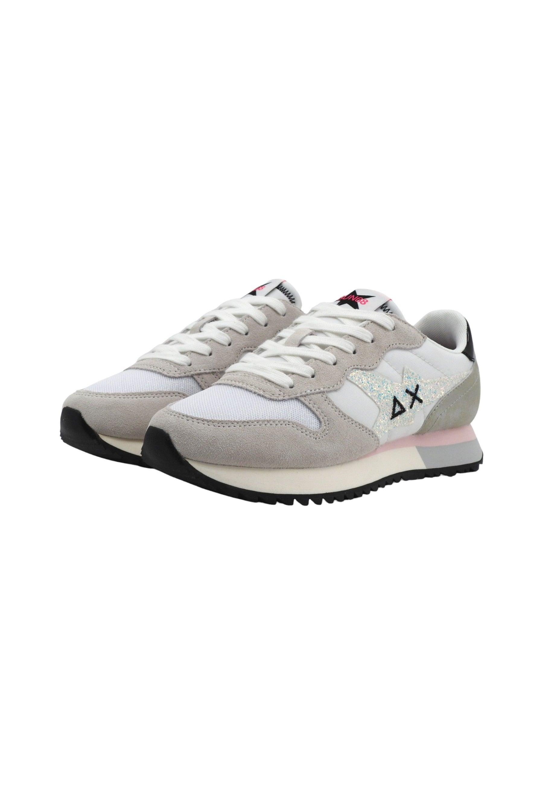 SUN68 Stargirl Glitter Sneaker Donna Bianco Z34211 - Sandrini Calzature e Abbigliamento