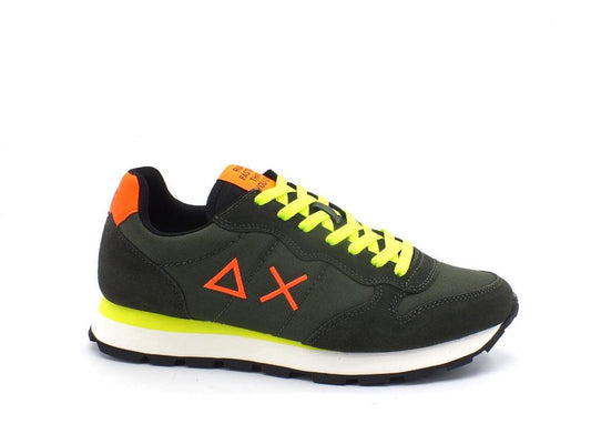 SUN68 Tom Fluo Nylon Sneaker Running Militare Scuro Z41102 - Sandrini Calzature e Abbigliamento
