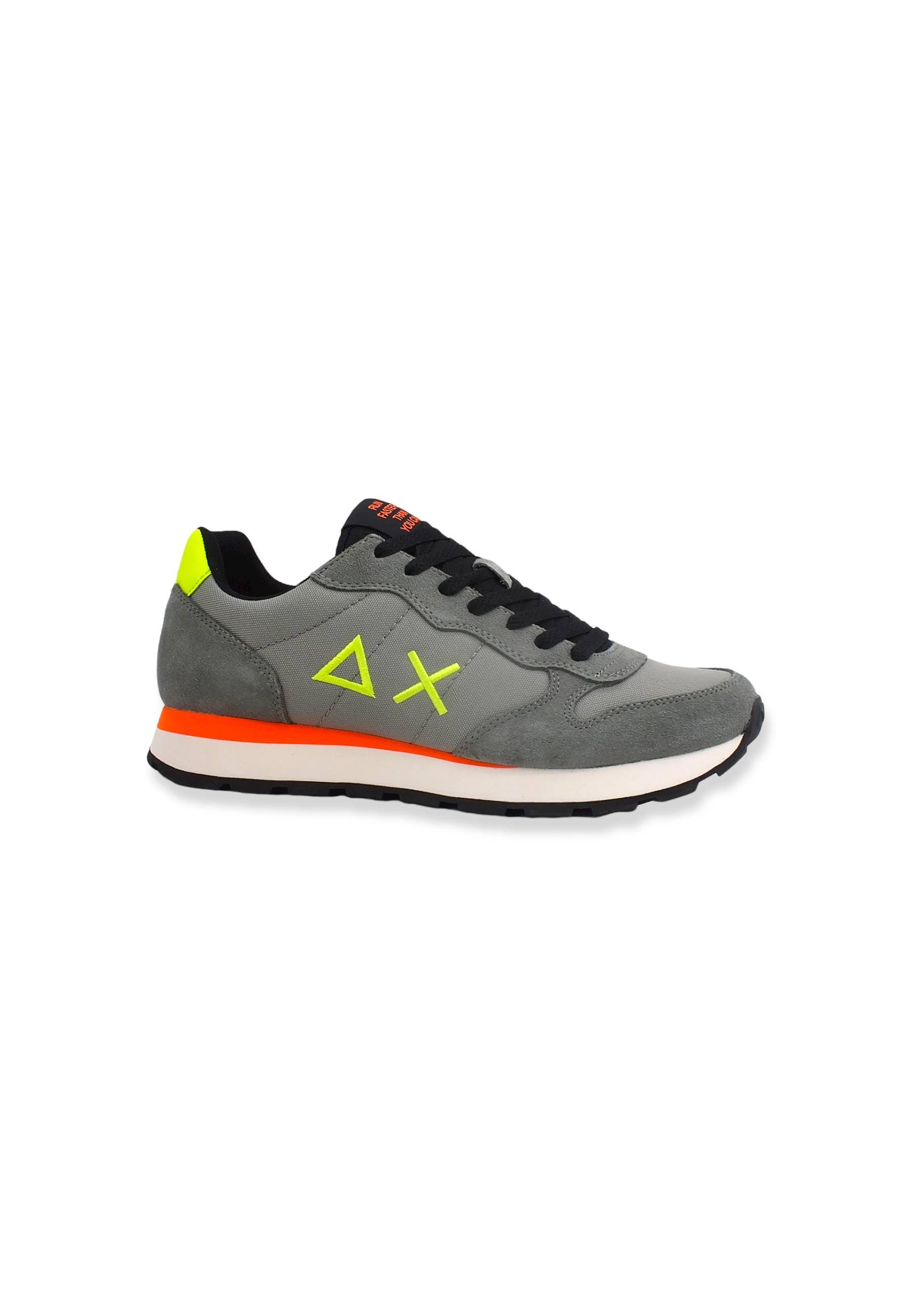 SUN68 Tom Fluo Sneaker Uomo Grigio Medio Z42102 - Sandrini Calzature e Abbigliamento