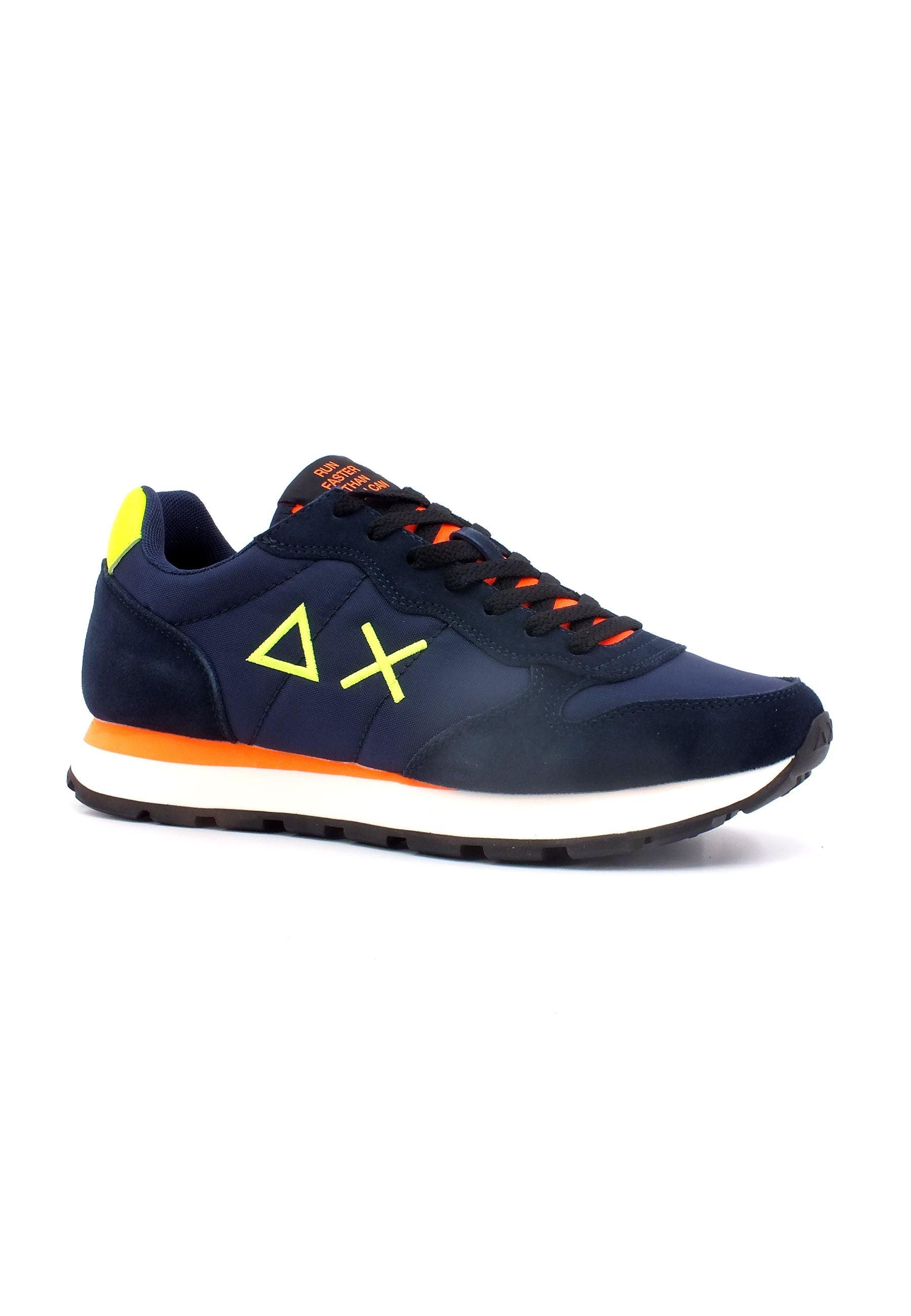 SUN68 Tom Solid Fluo Sneaker Uomo Navy Blue Z33102 - Sandrini Calzature e Abbigliamento