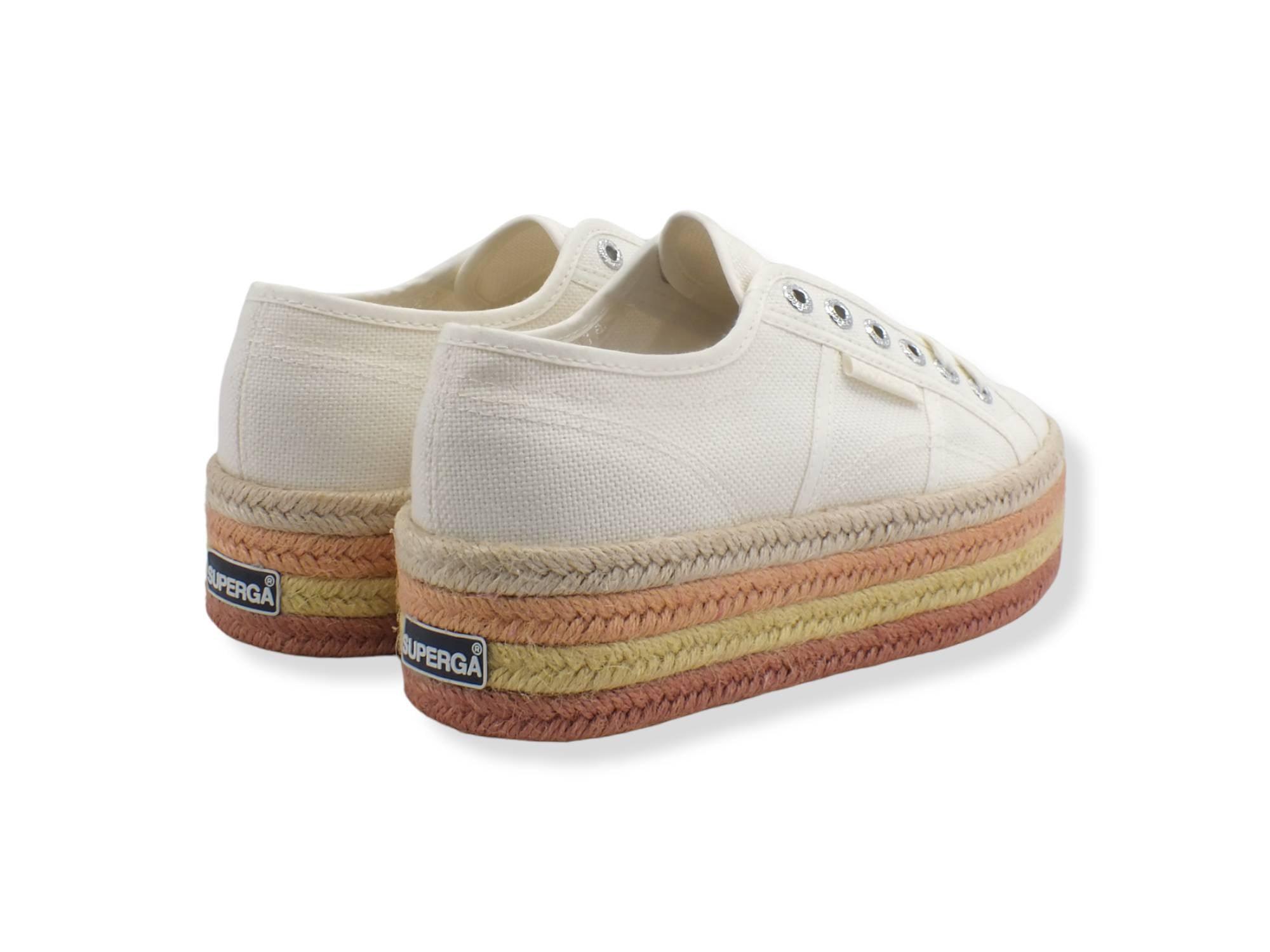 SUPERGA 2790 Multicolor Rope Sneaker White Avorio Apricot Multi S3114CW - Sandrini Calzature e Abbigliamento