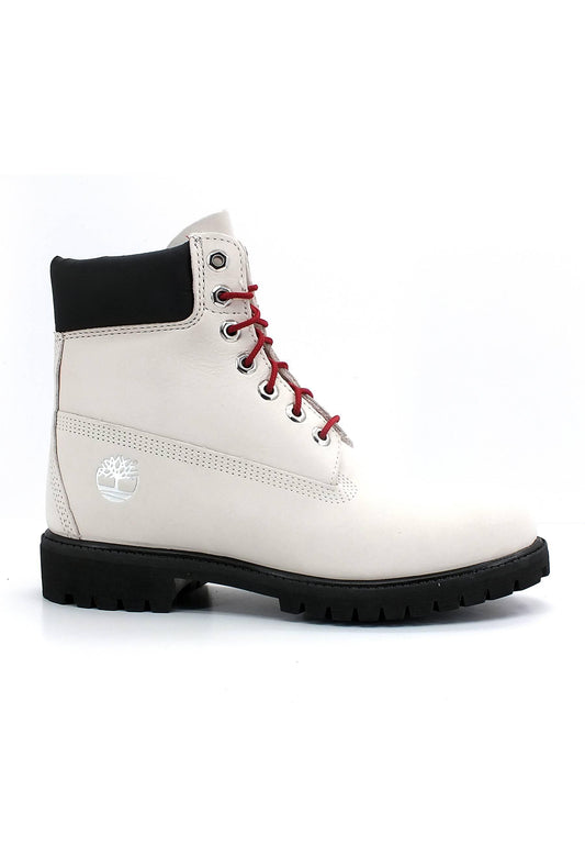 TIMBERLAND Premium Waterproof Stivaletto Uomo White Nubuk Red TB0A5S4G143 - Sandrini Calzature e Abbigliamento