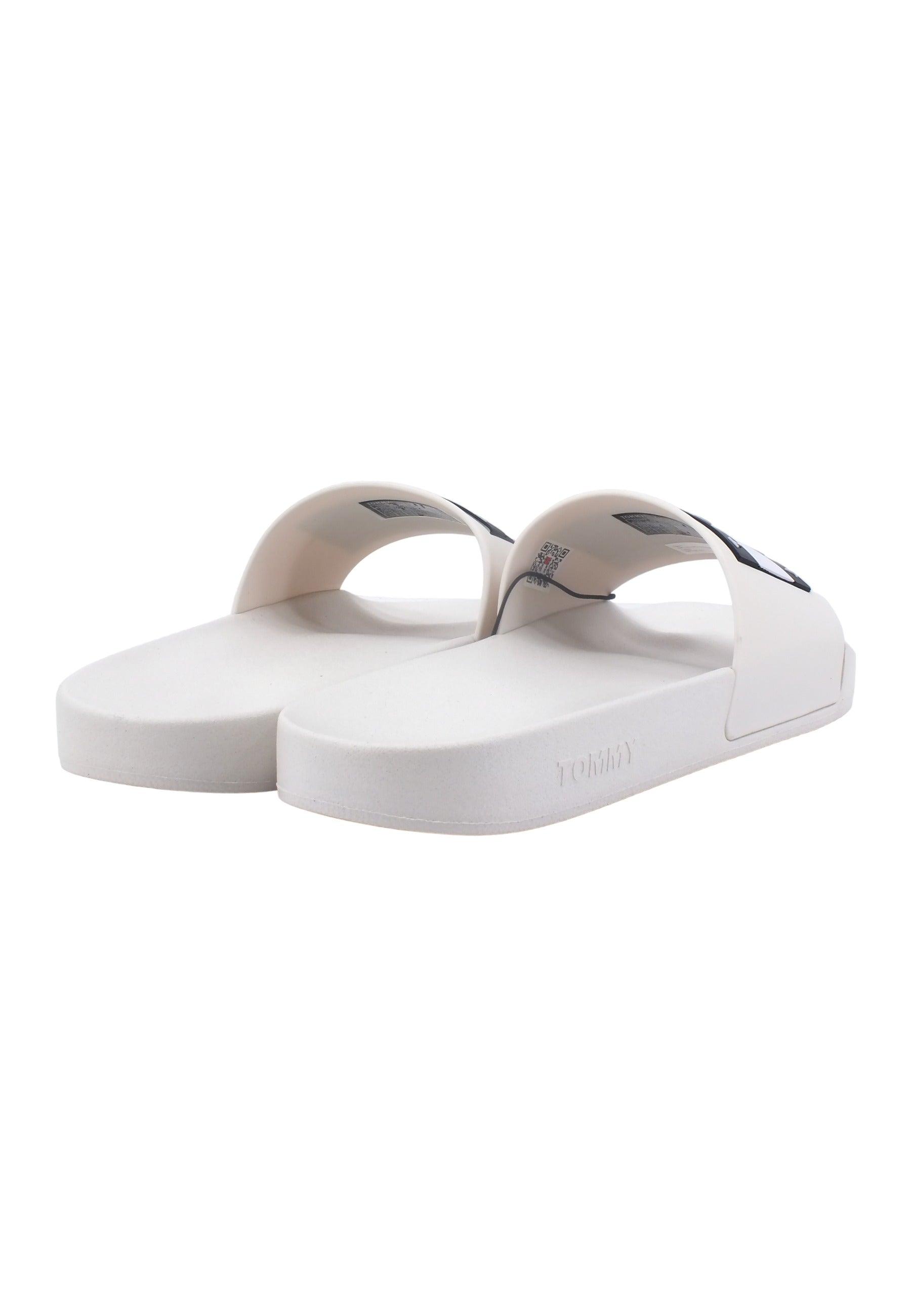 TOMMY HILFIGER Ciabatta Uomo Bianco Ecru EM0EM01191 - Sandrini Calzature e Abbigliamento