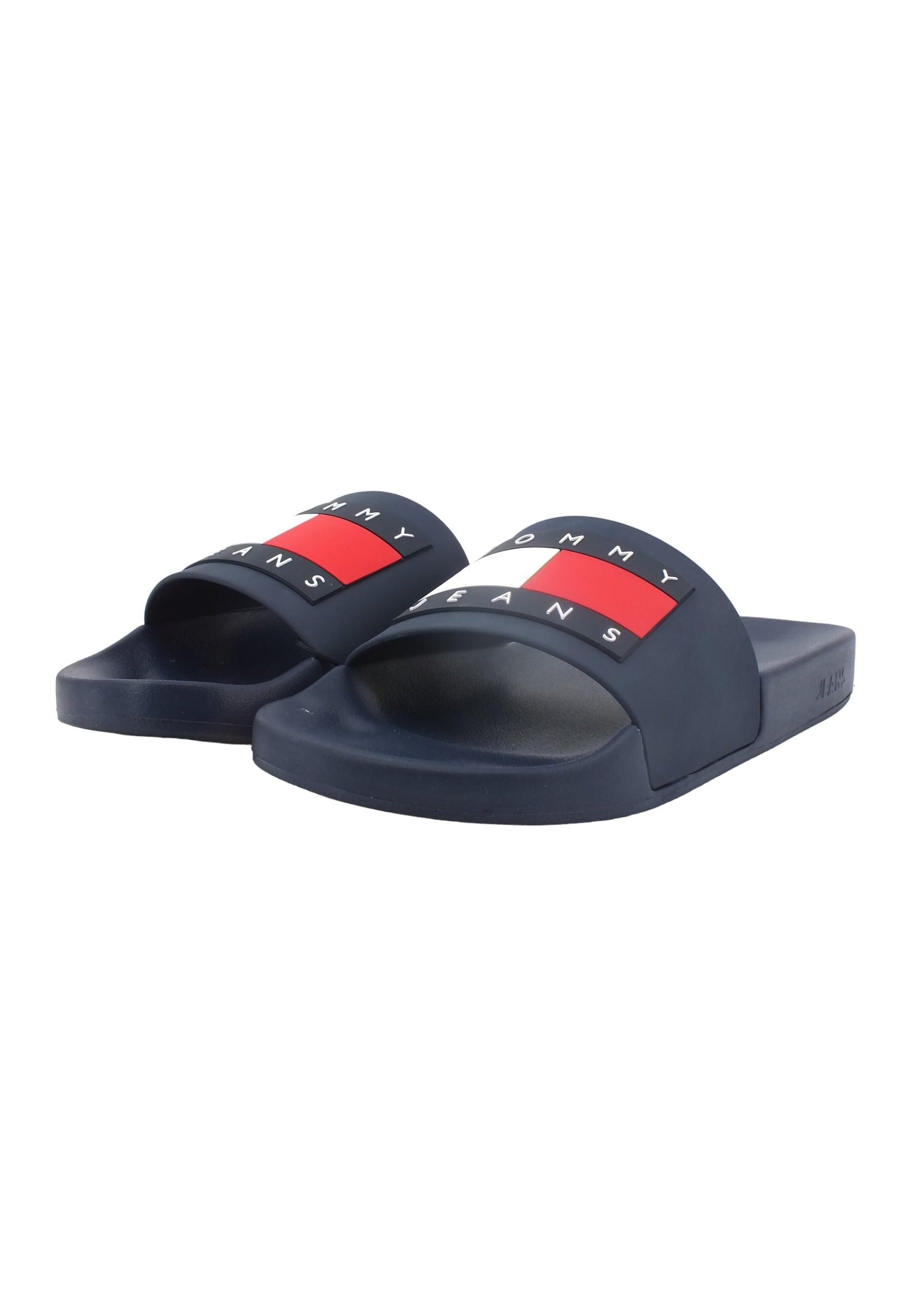 TOMMY HILFIGER Ciabatta Uomo Twilight Navy EM0EM01191 - Sandrini Calzature e Abbigliamento