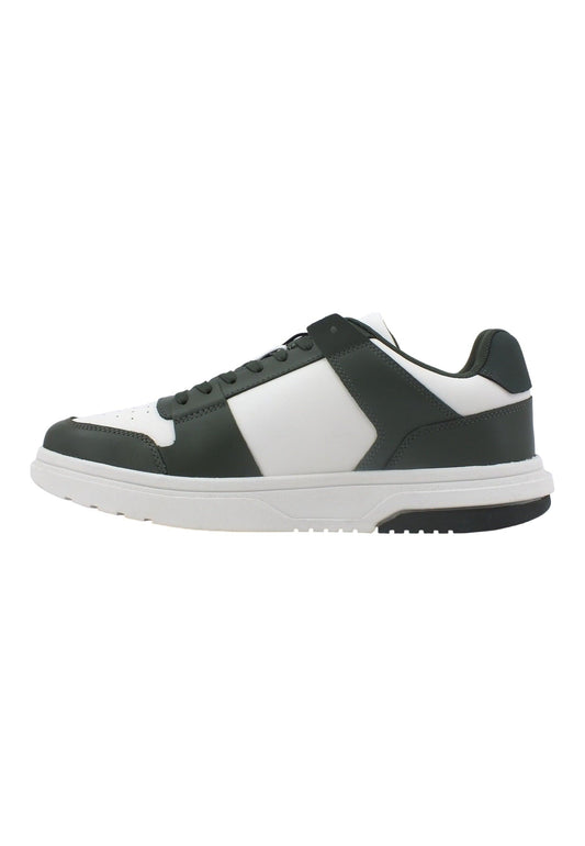 TOMMY HILFIGER Cupsole 2.0 Sneaker Uomo Pewter Green Ecru EM0EM01283 - Sandrini Calzature e Abbigliamento