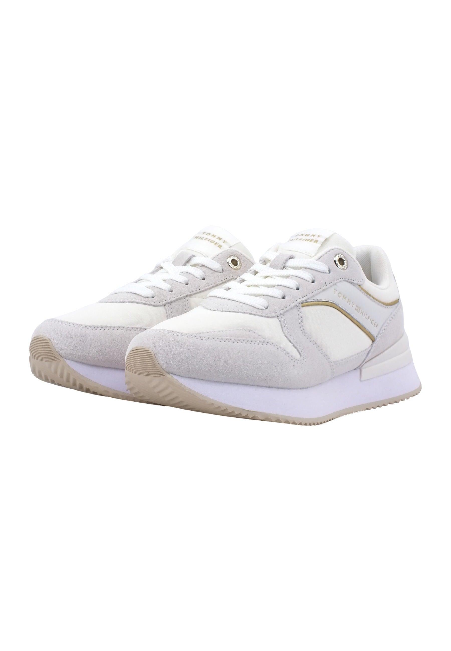 TOMMY HILFIGER Elevated Femine Runner Sneaker Donna White FW0FW07594 - Sandrini Calzature e Abbigliamento