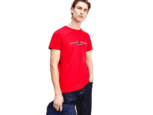 TOMMY HILFIGER T-Shirt Logo Tee Maglia Uomo Primary Red MW0MW11797 - Sandrini Calzature e Abbigliamento