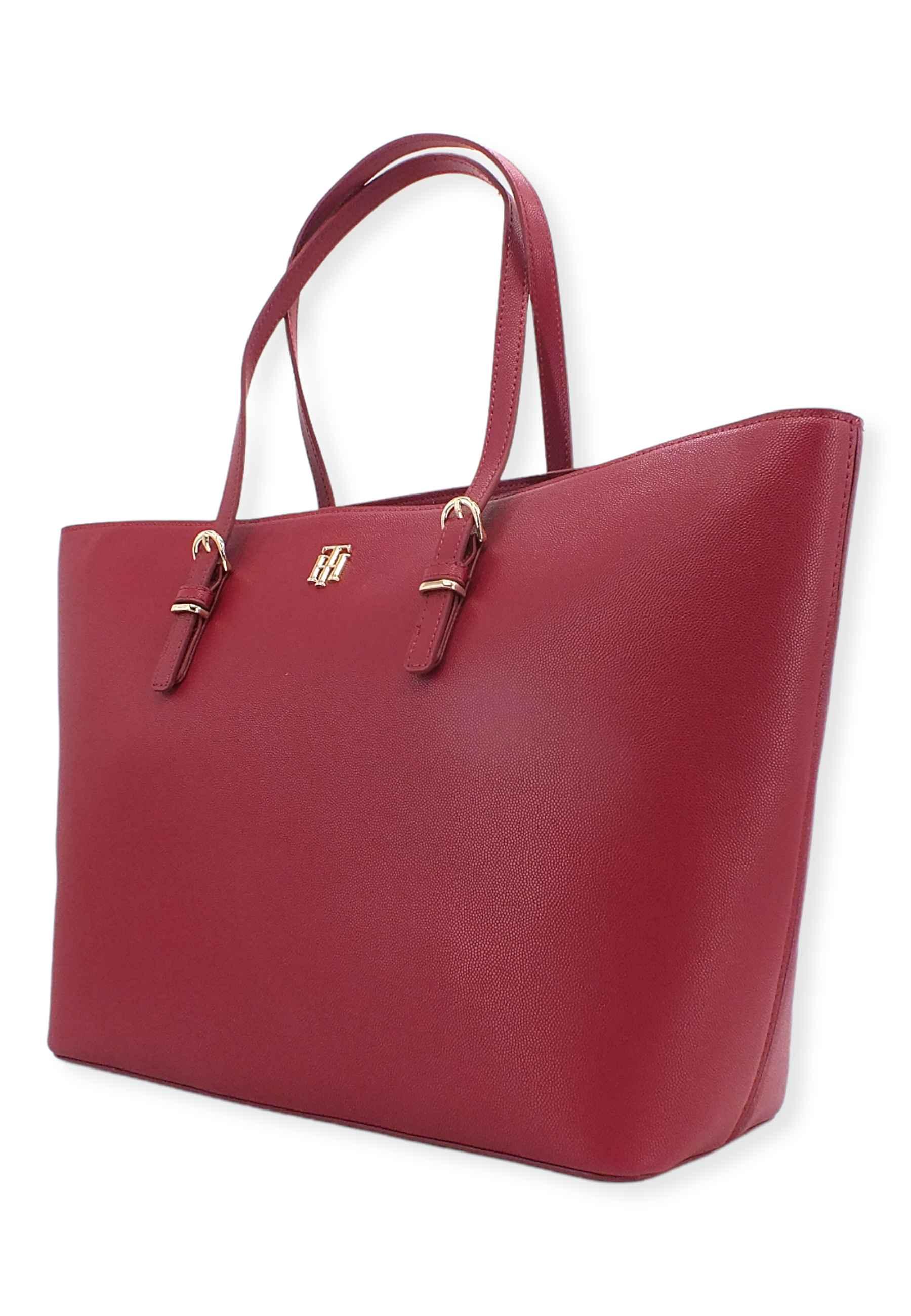 TOMMY HILFIGER Th Timeless Borsa Tote Donna Red AW0AW13152 - Sandrini Calzature e Abbigliamento