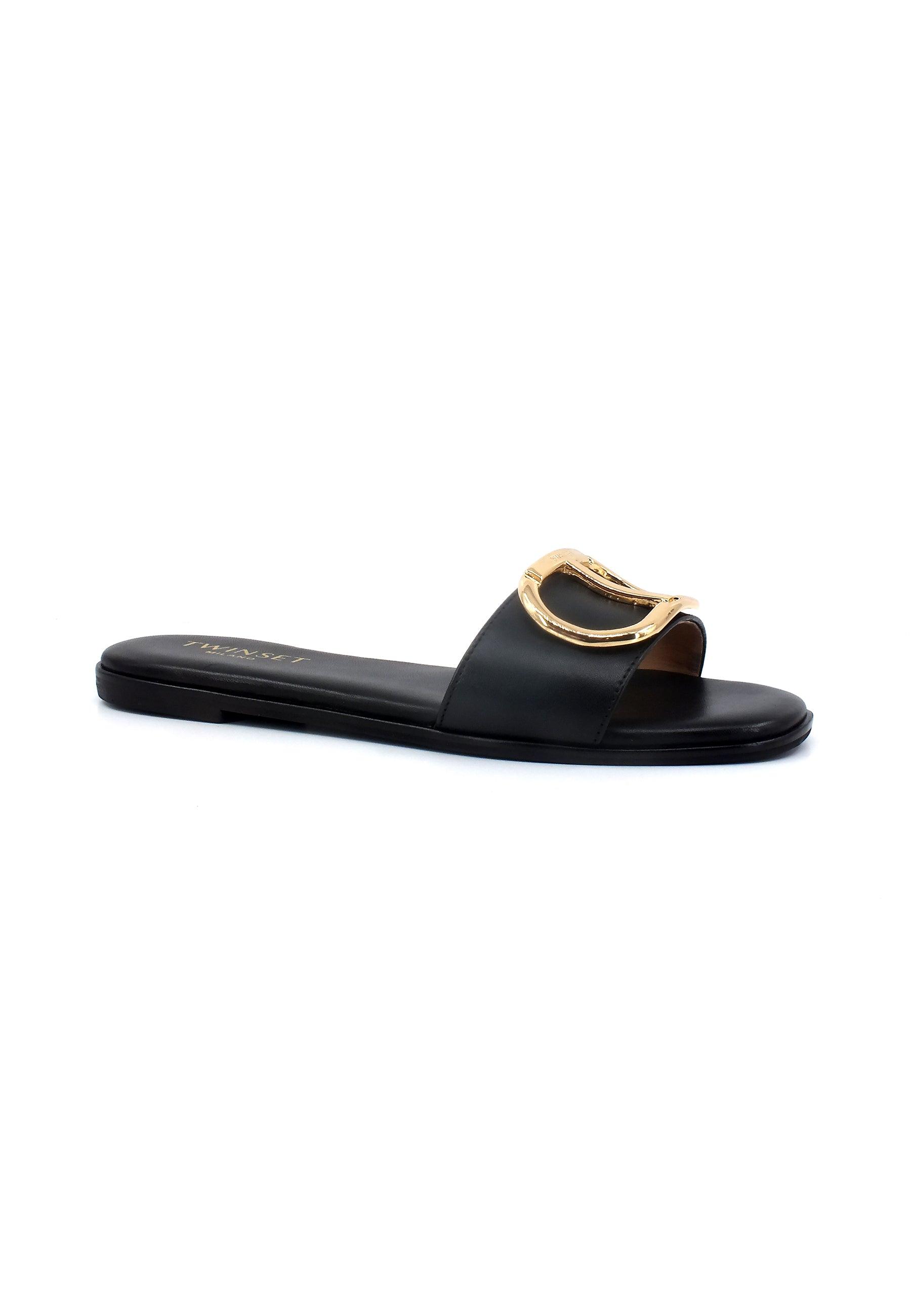 TWINSET Ciabatta Donna Nero 231TCP128 - Sandrini Calzature e Abbigliamento