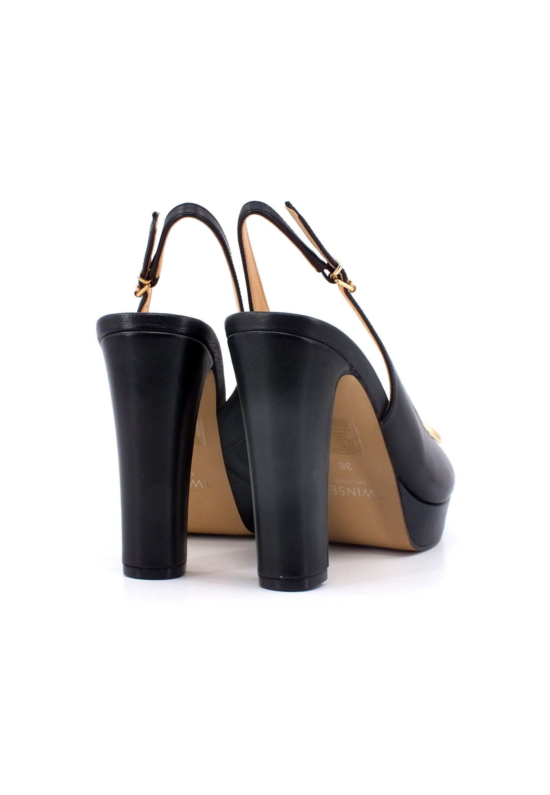 TWINSET Sandalo Tacco Alto Donna Nero 231TCP122 - Sandrini Calzature e Abbigliamento