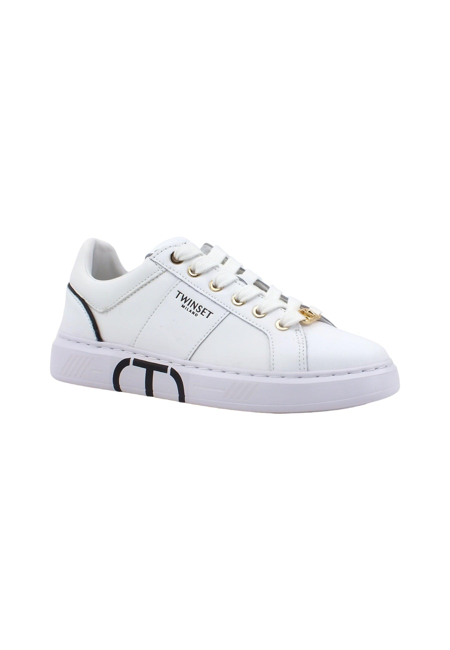 TWINSET Sneaker Donna Bianco Ottico Nero 231TCP070 - Sandrini Calzature e Abbigliamento